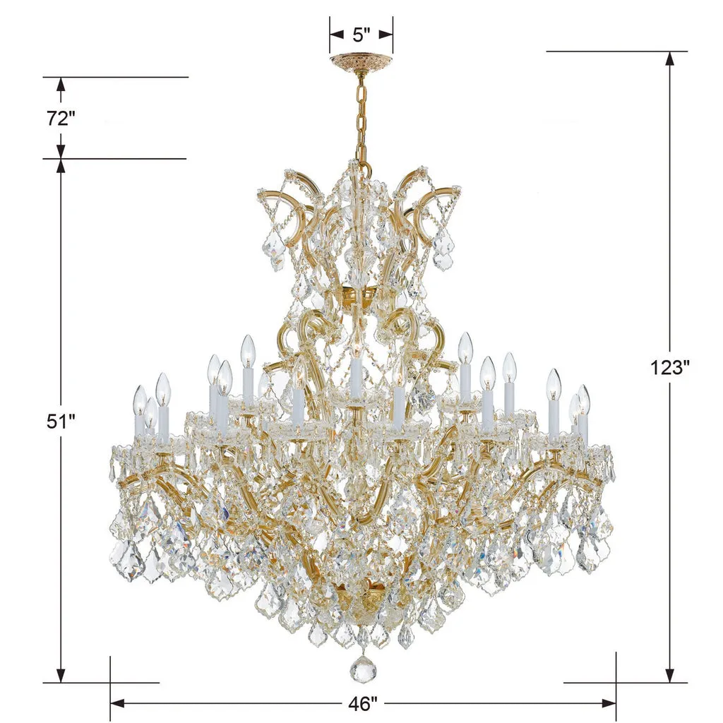 Maria Theresa 25 Light Spectra Crystal Gold Chandelier