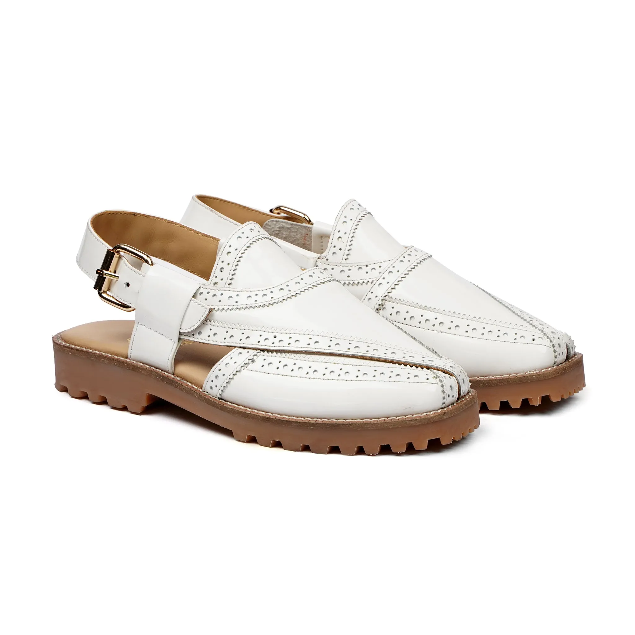 Mayumi - Men's White Calf Leather Sandal