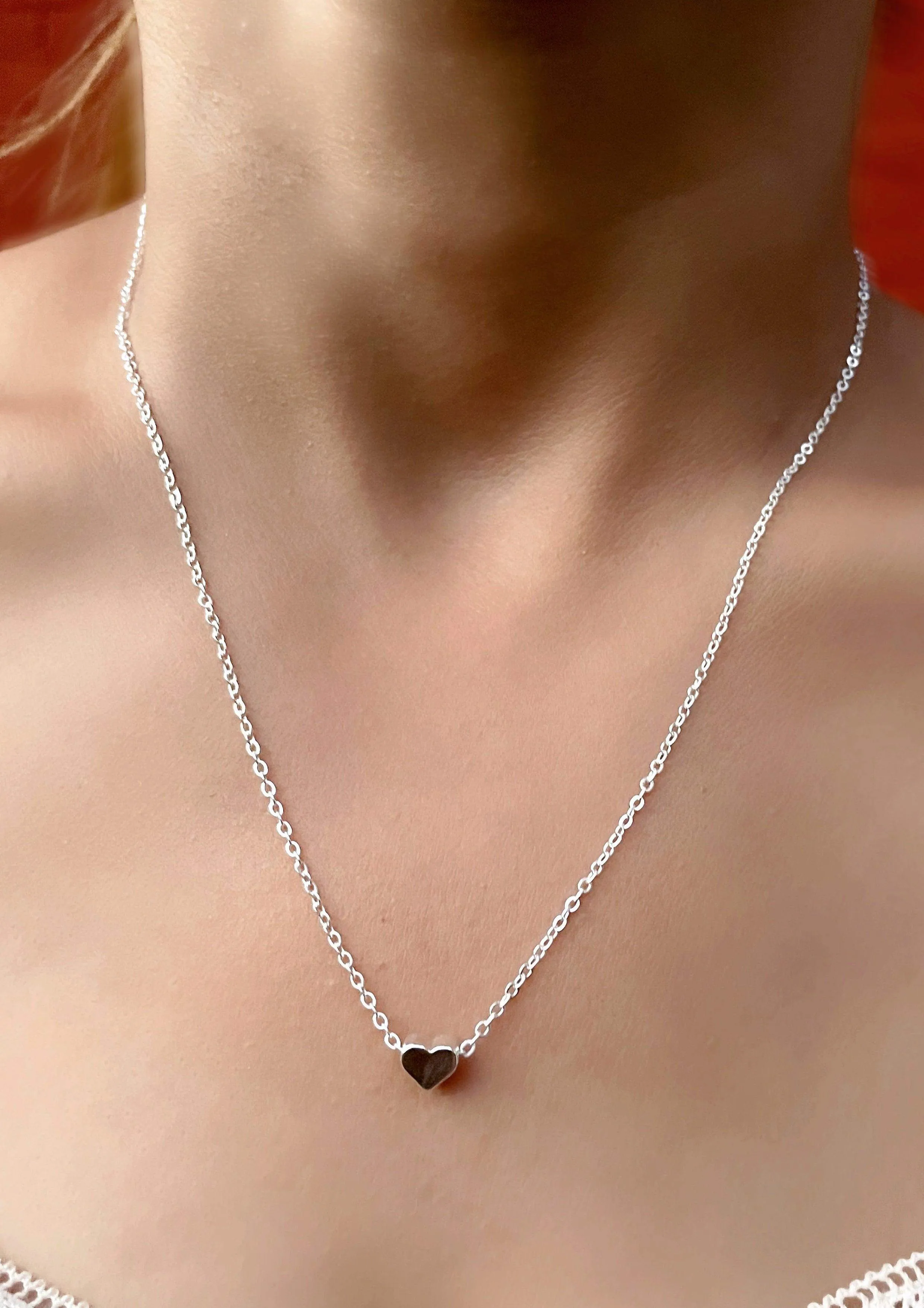 Mini Heart pendant chain necklace