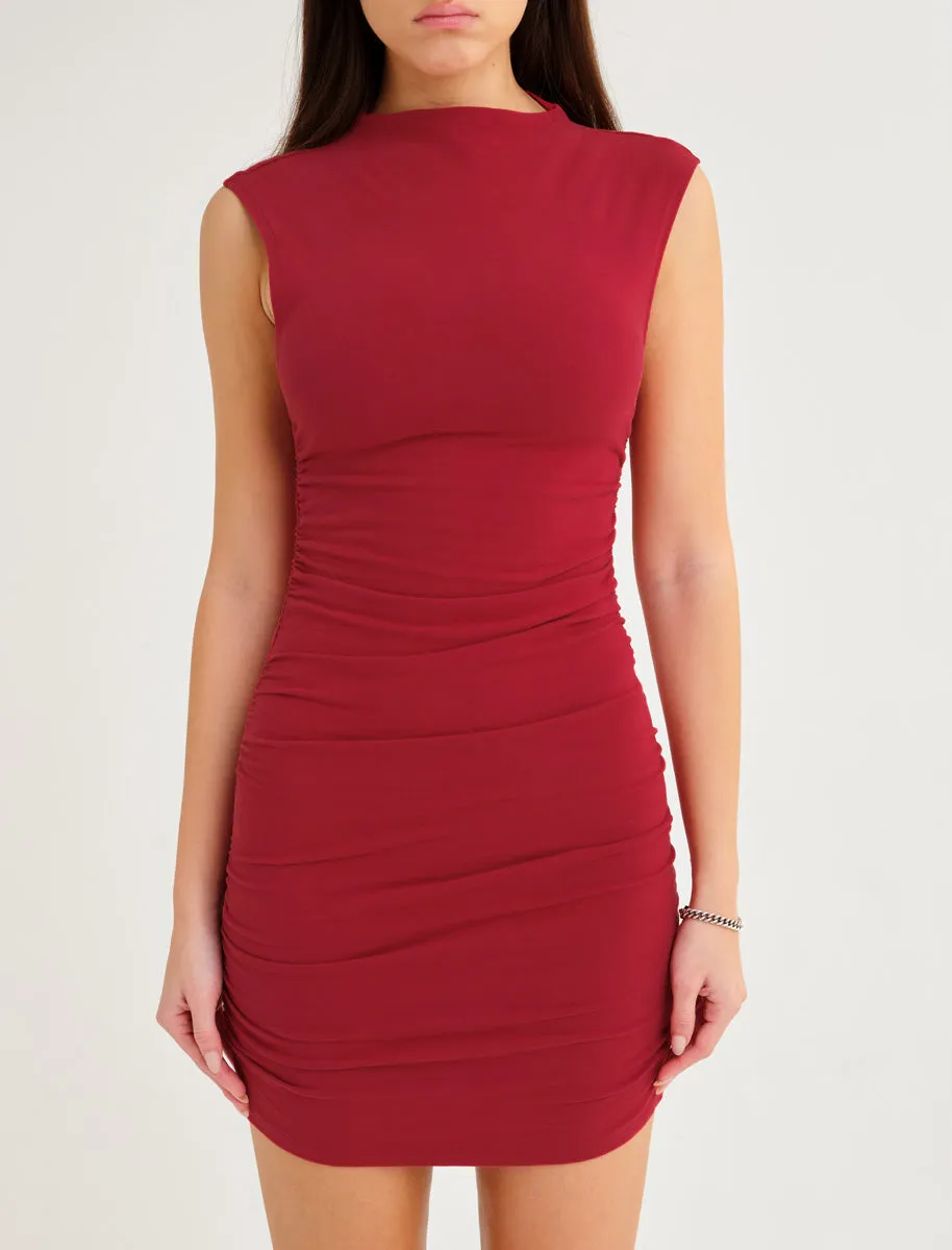 Minimalist Mini Dress | Maroon