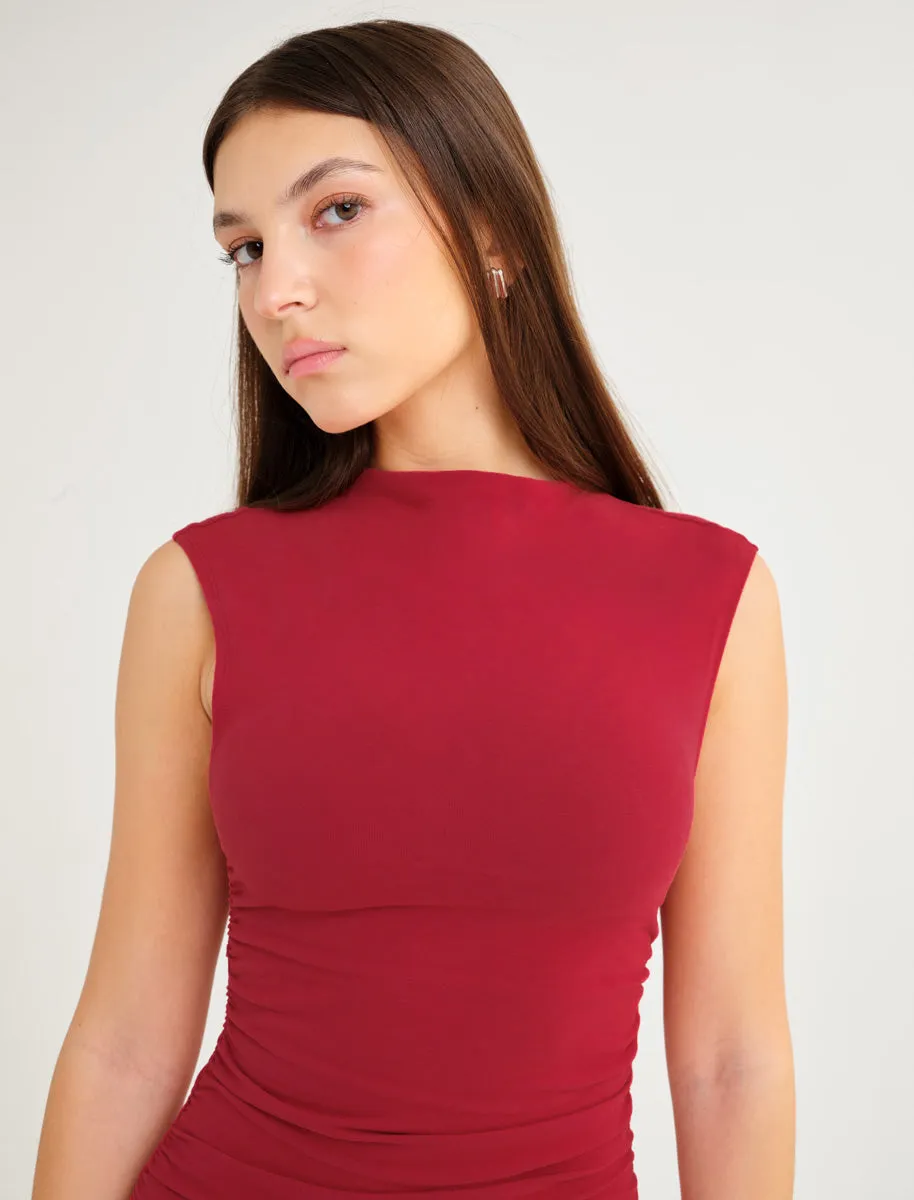 Minimalist Mini Dress | Maroon