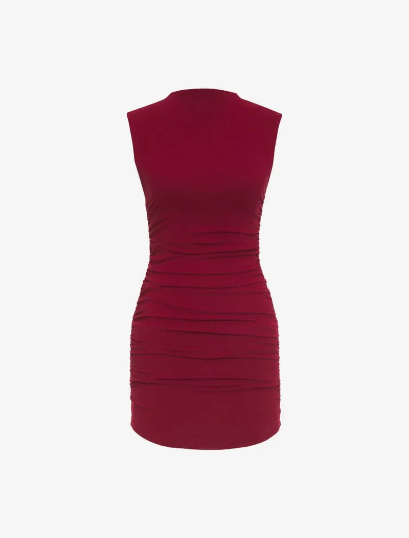 Minimalist Mini Dress | Maroon