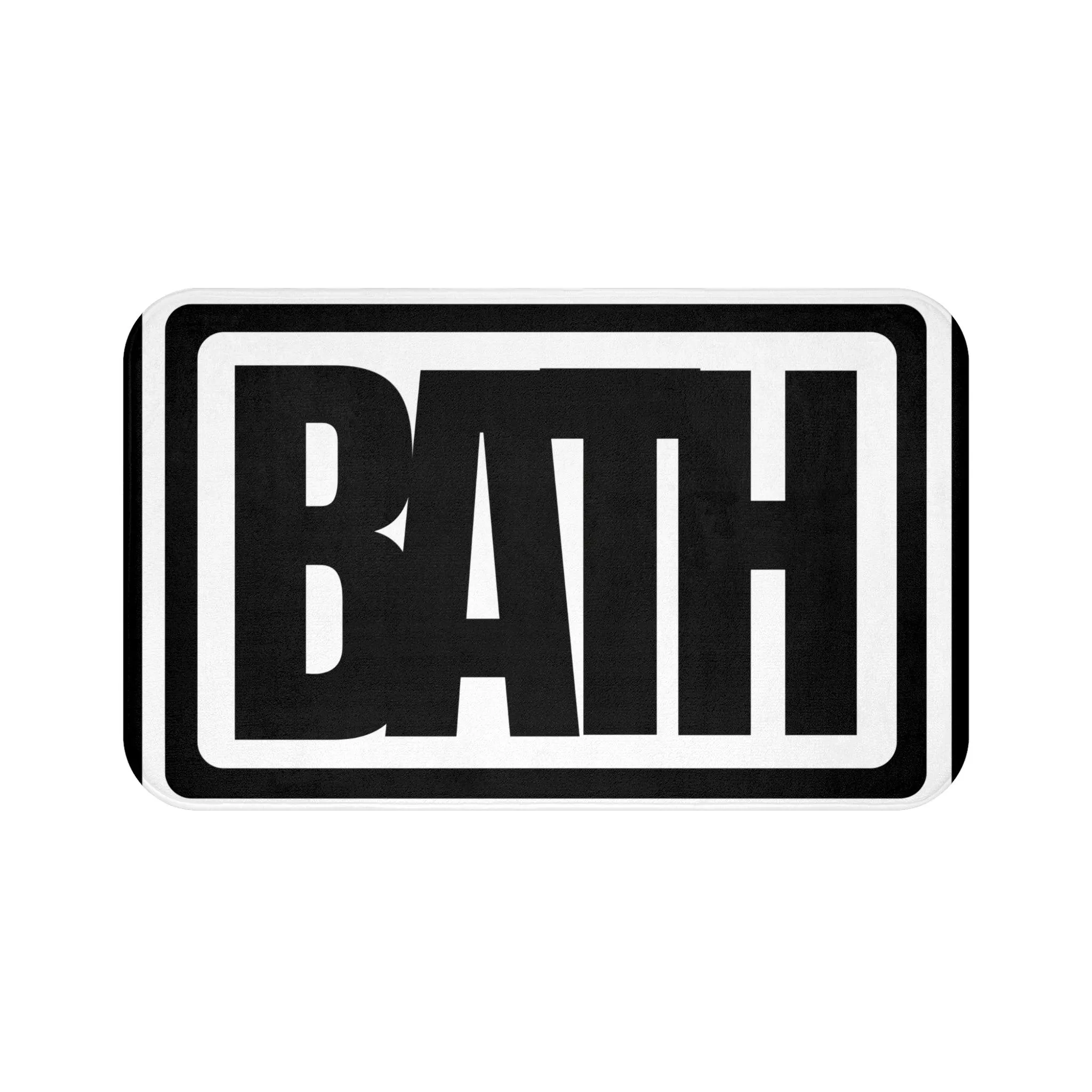 Minimalist Retro Bath Mat - Bath Mat in black and white