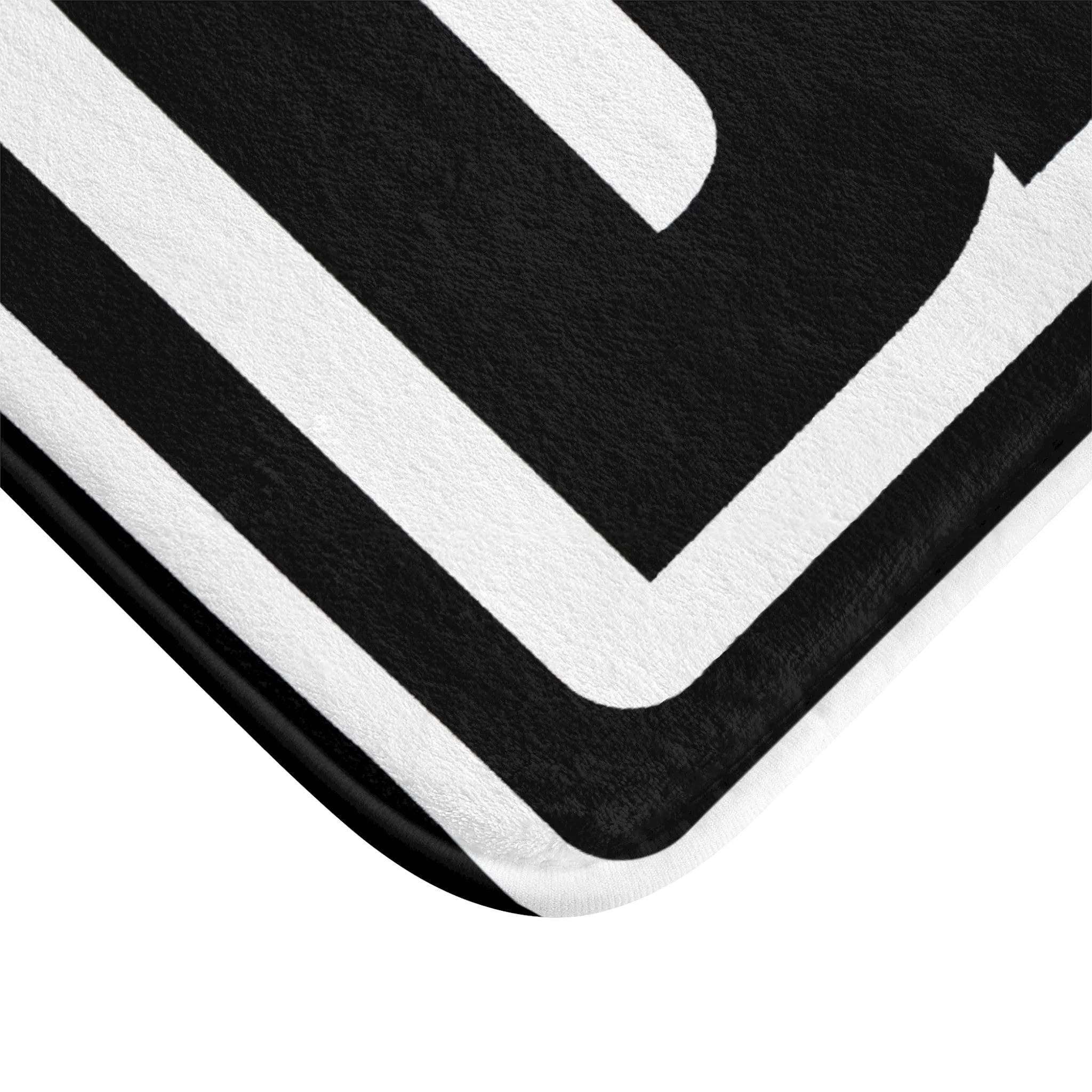 Minimalist Retro Bath Mat - Bath Mat in black and white