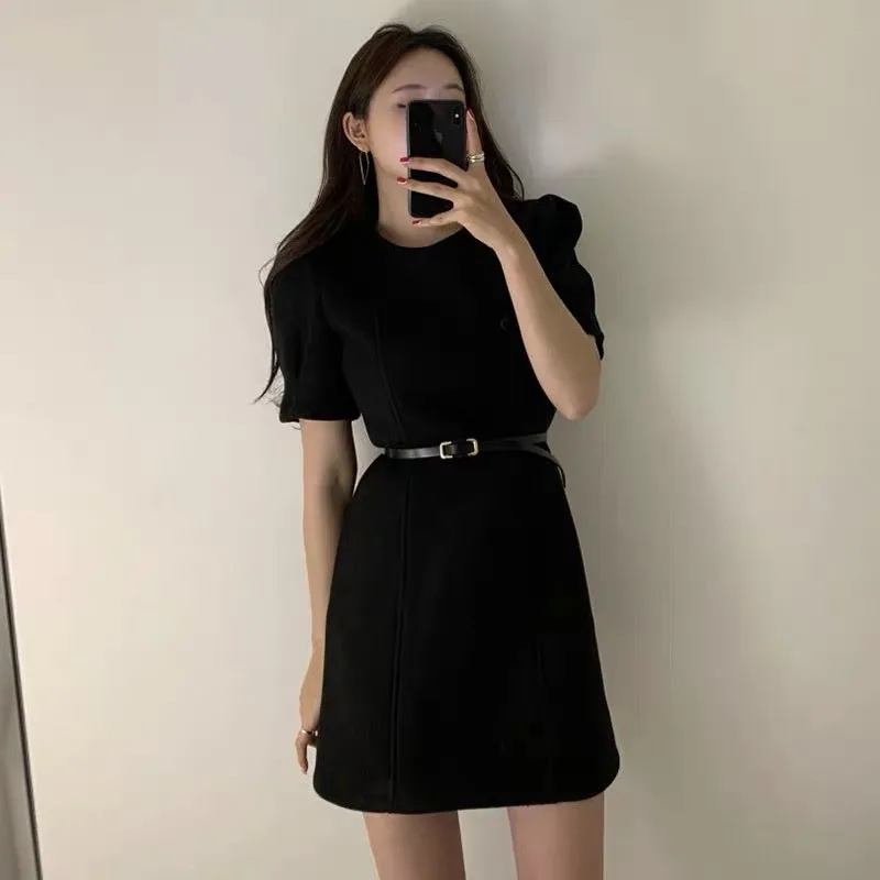 Minimalist Sheath Dress with Belt