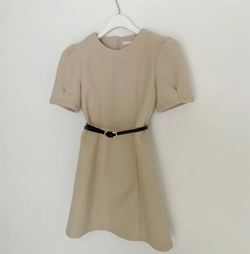 Minimalist Sheath Dress with Belt