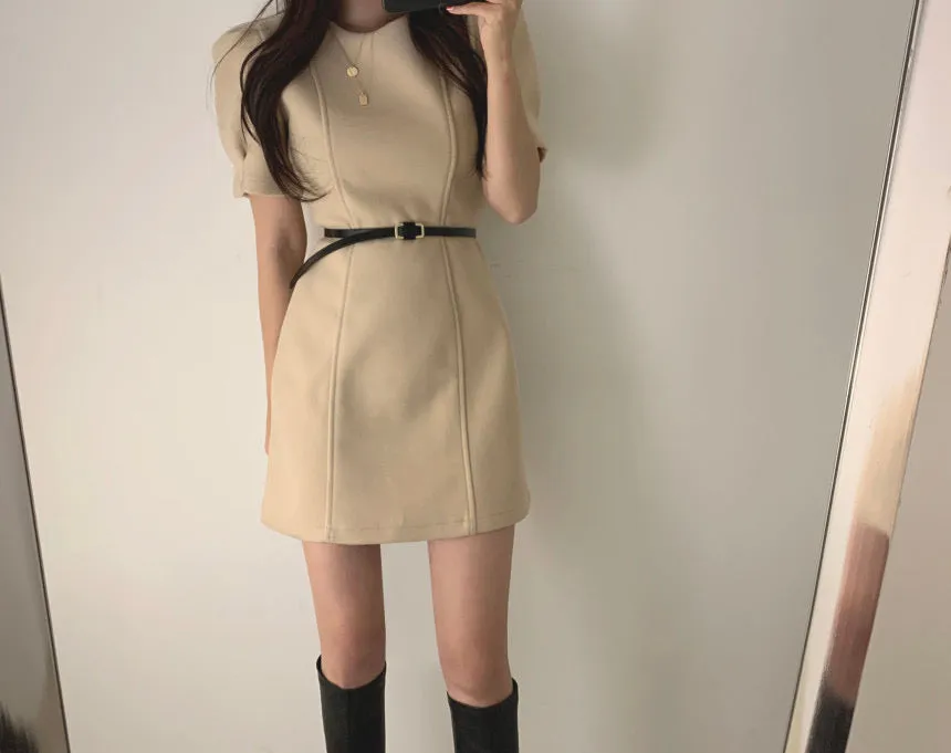 Minimalist Sheath Dress with Belt