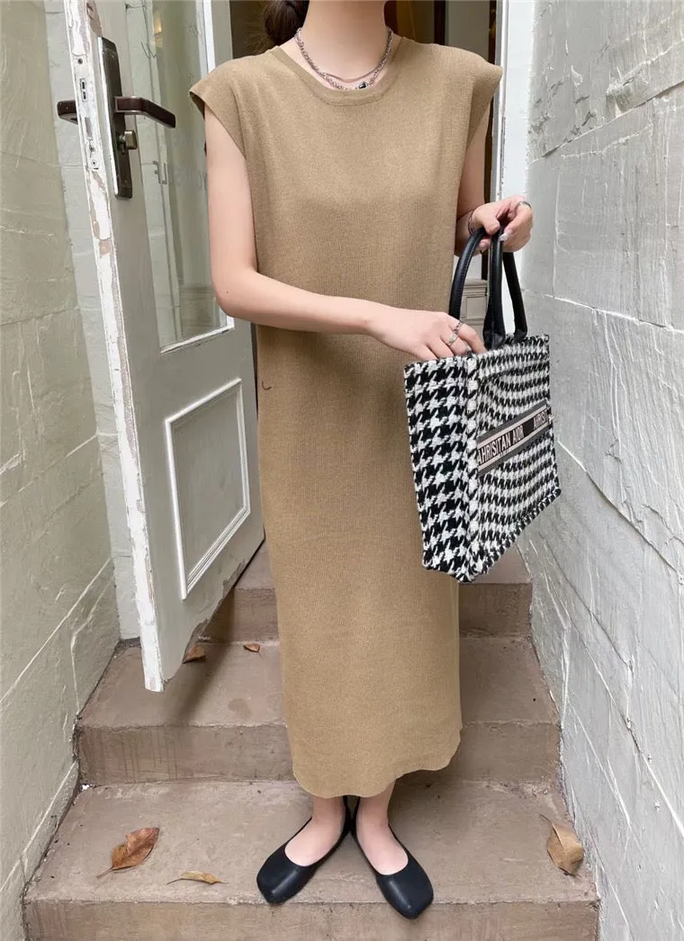 Minimalist Sleeveless Knit Dress