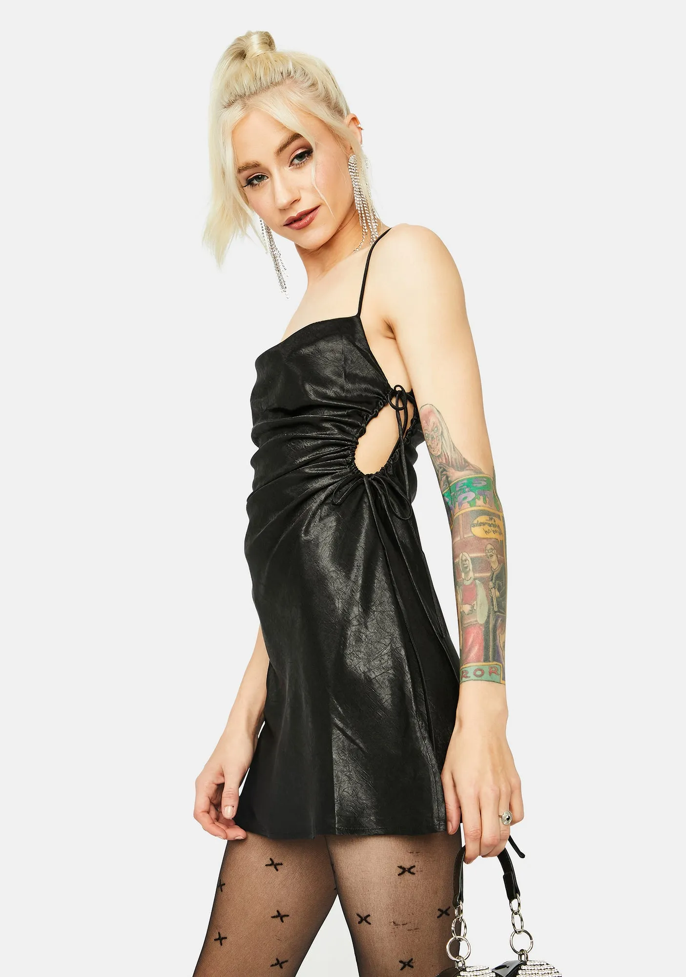 Noir Fierceness Excluded Side Cut Out Mini Dress