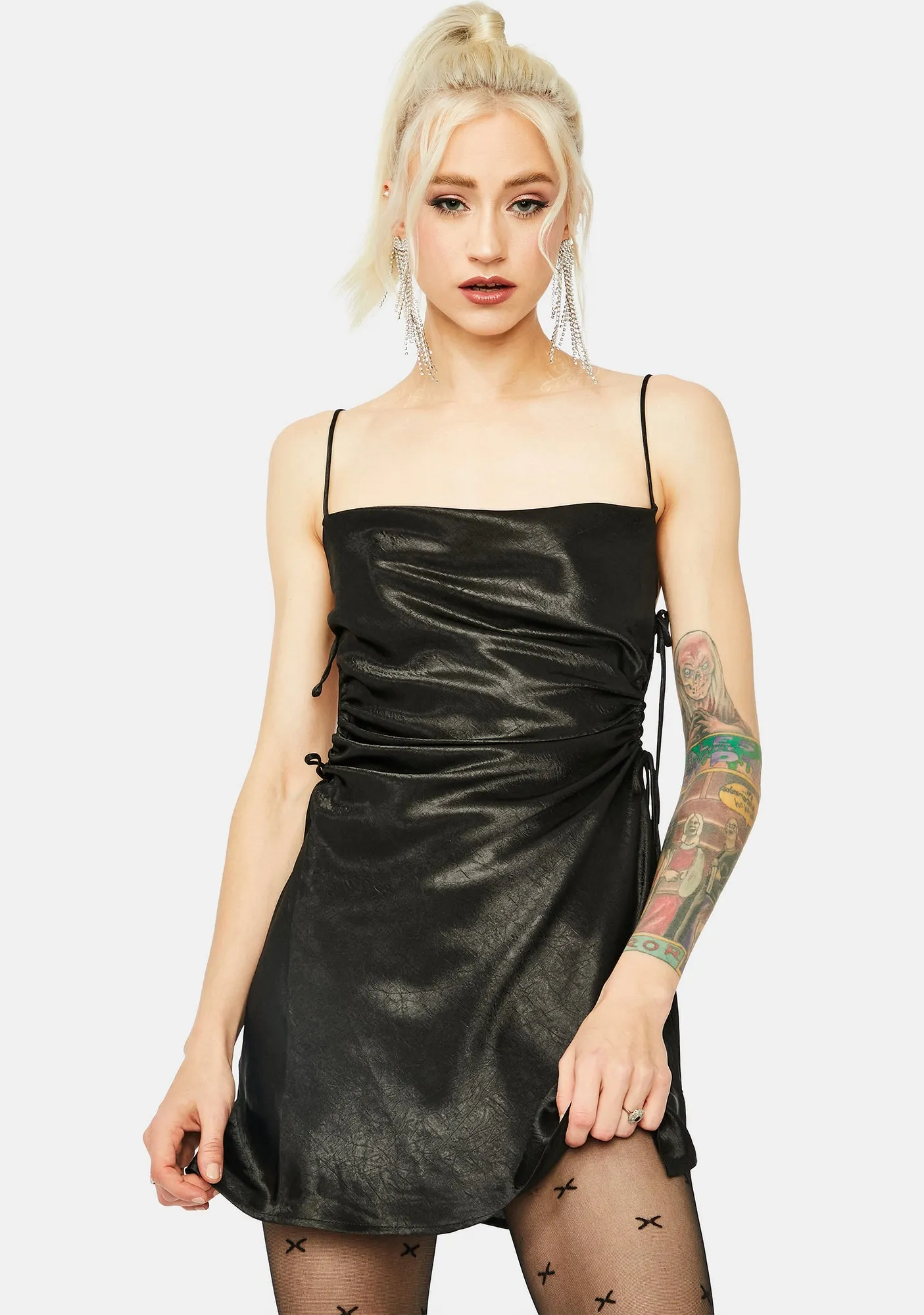 Noir Fierceness Excluded Side Cut Out Mini Dress