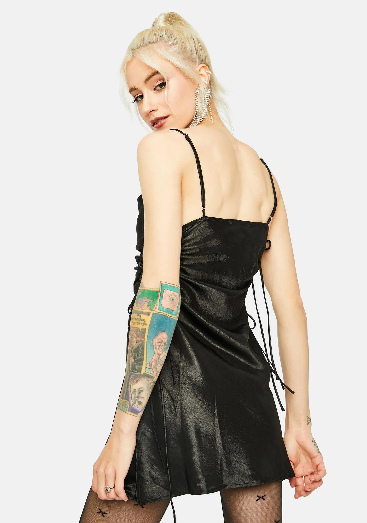 Noir Fierceness Excluded Side Cut Out Mini Dress