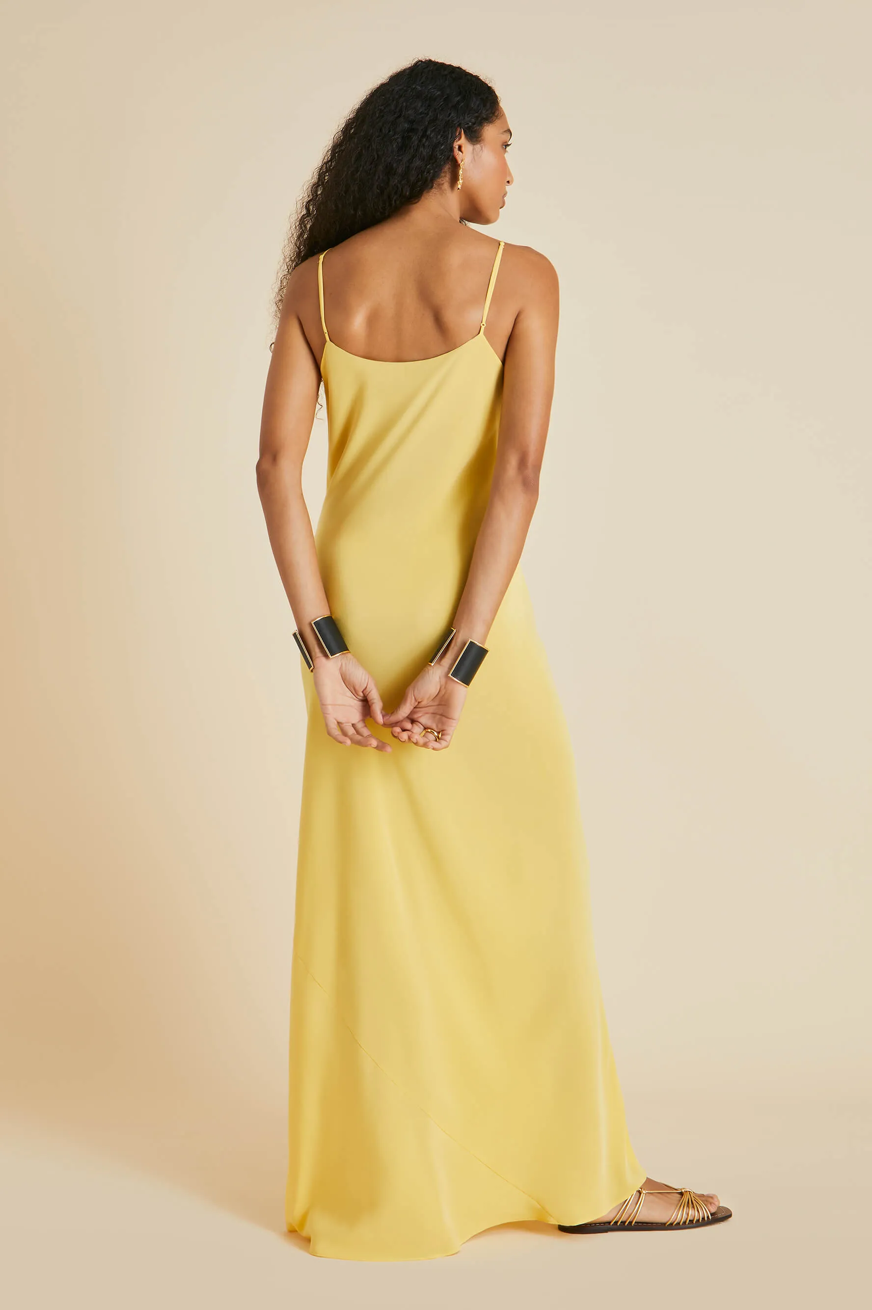 Olympia Yellow Slip Dress in Silk Crêpe de Chine