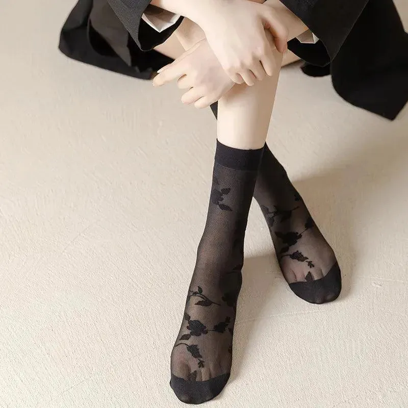 One Pair of Nylon Crew Mesh Socks | Casual Kawaii Outfits