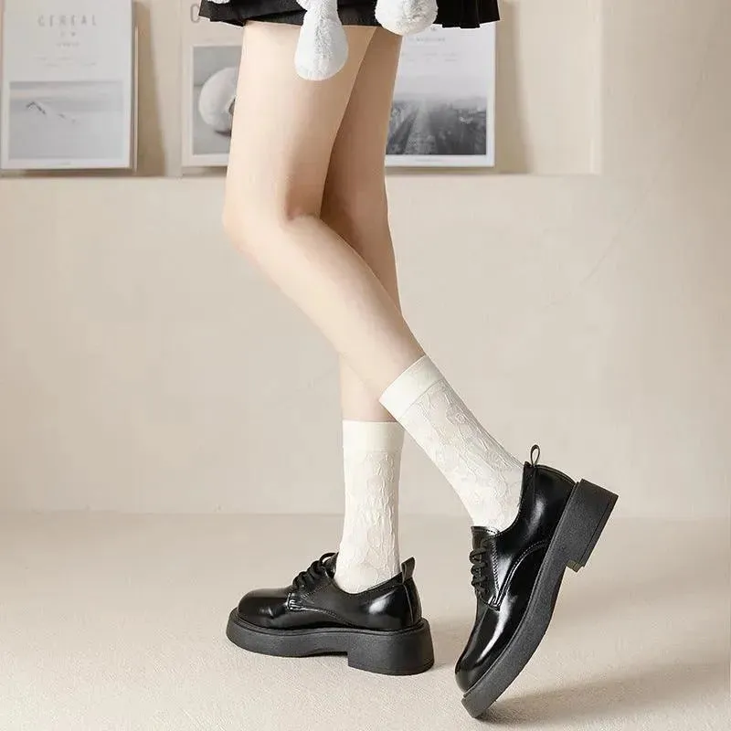 One Pair of Nylon Crew Mesh Socks | Casual Kawaii Outfits