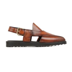 Paprika - Men's Brown Calf Leather Sandal