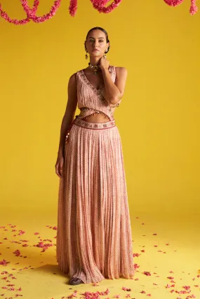 Pia Orange Anarkali Set