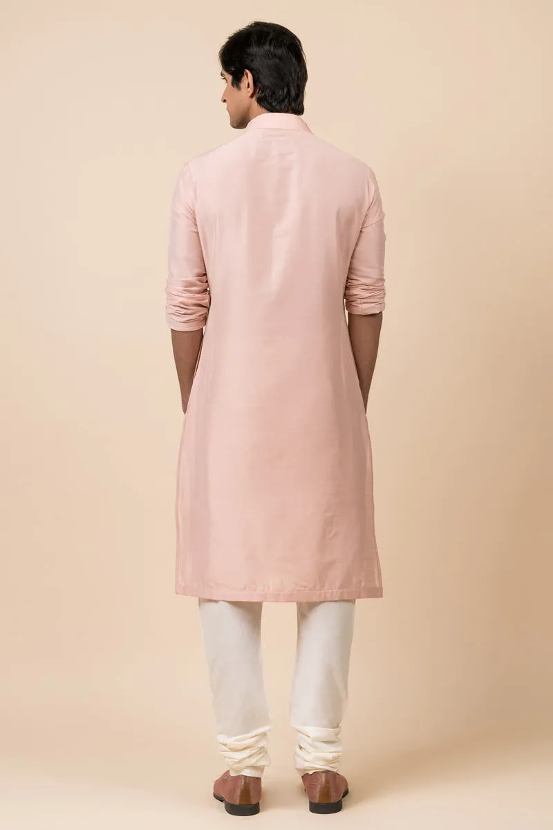 Pink Zero Point Collar Kurta