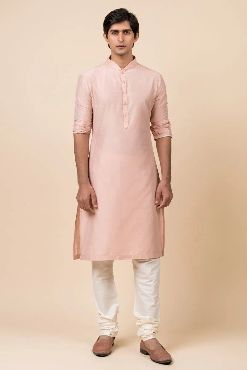 Pink Zero Point Collar Kurta