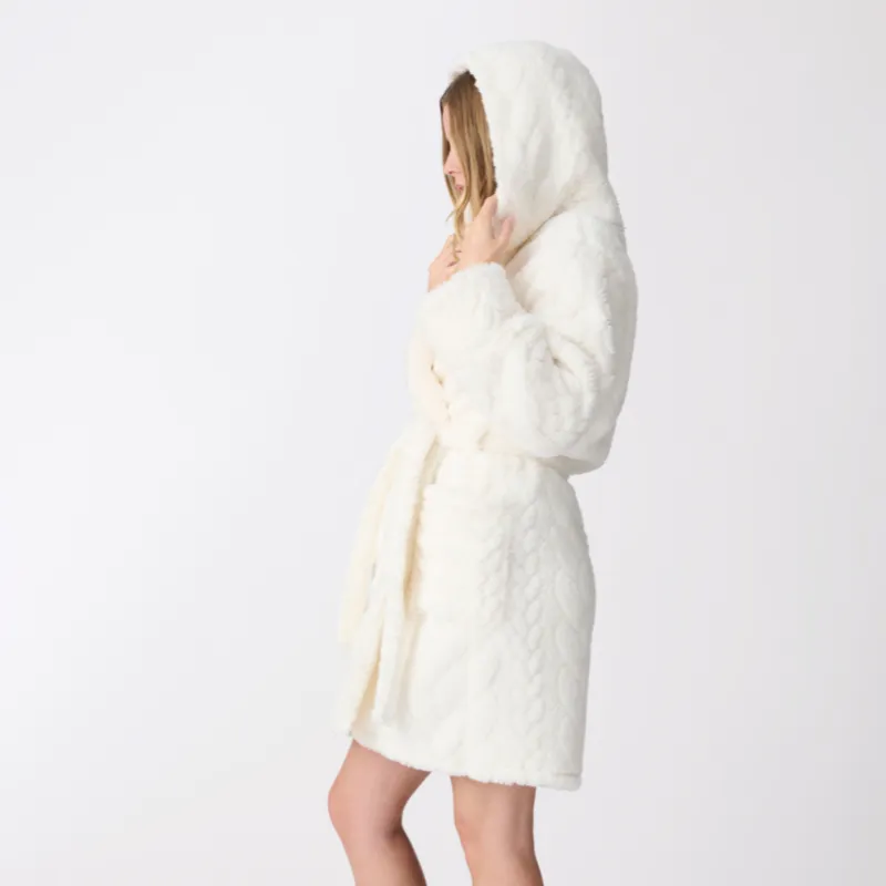 PJ Salvage Lets Get Cozy Robe Ivory