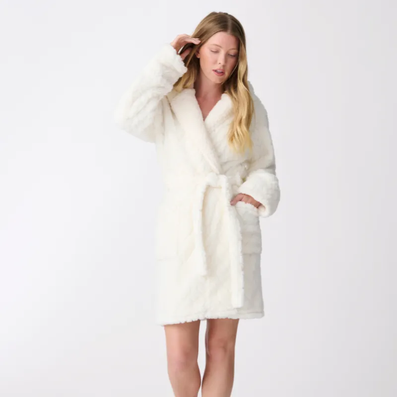 PJ Salvage Lets Get Cozy Robe Ivory