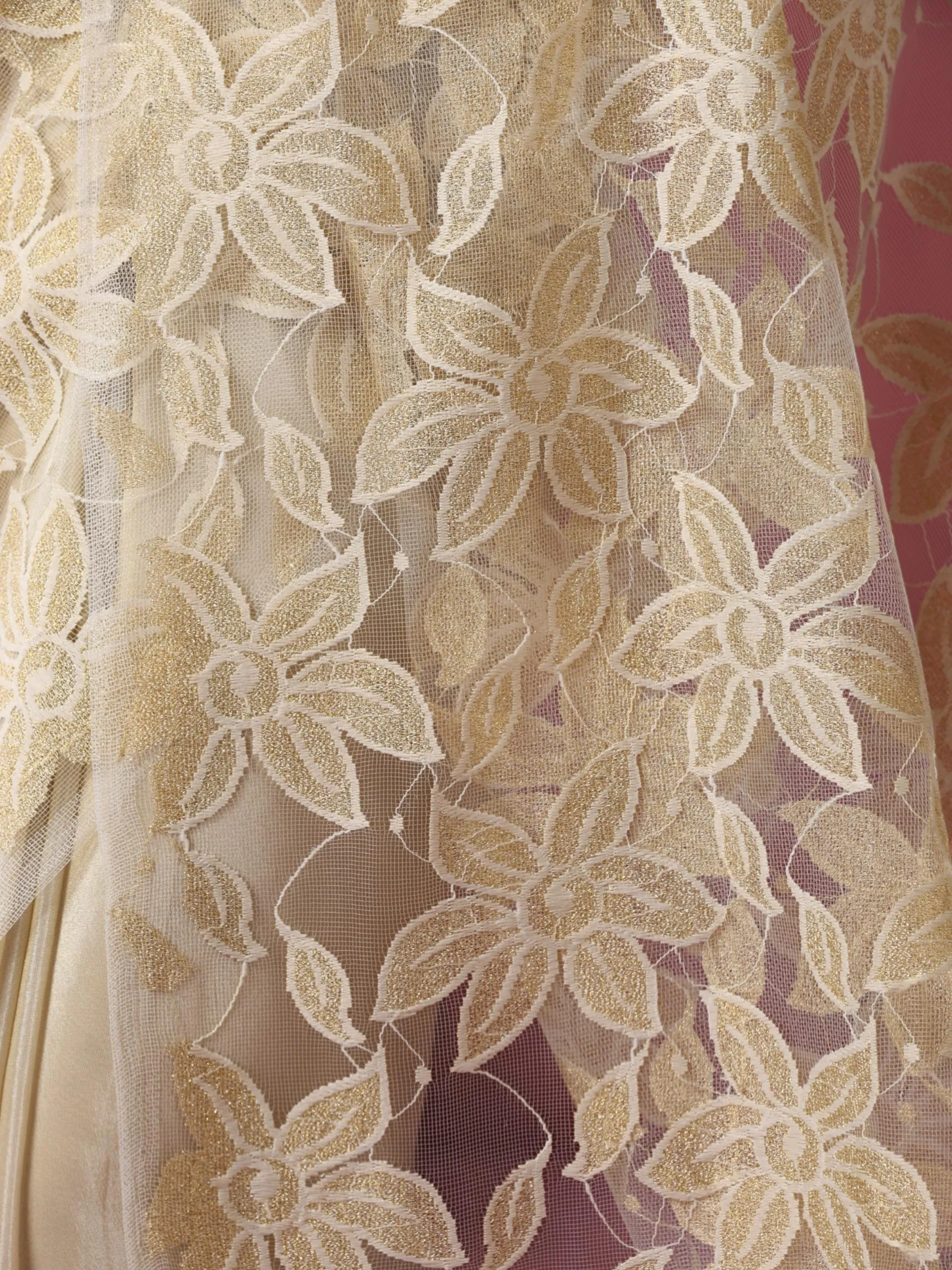 Princess Wardrobe Silk Tissue Saree with Net Flowers and Blouse Fabric