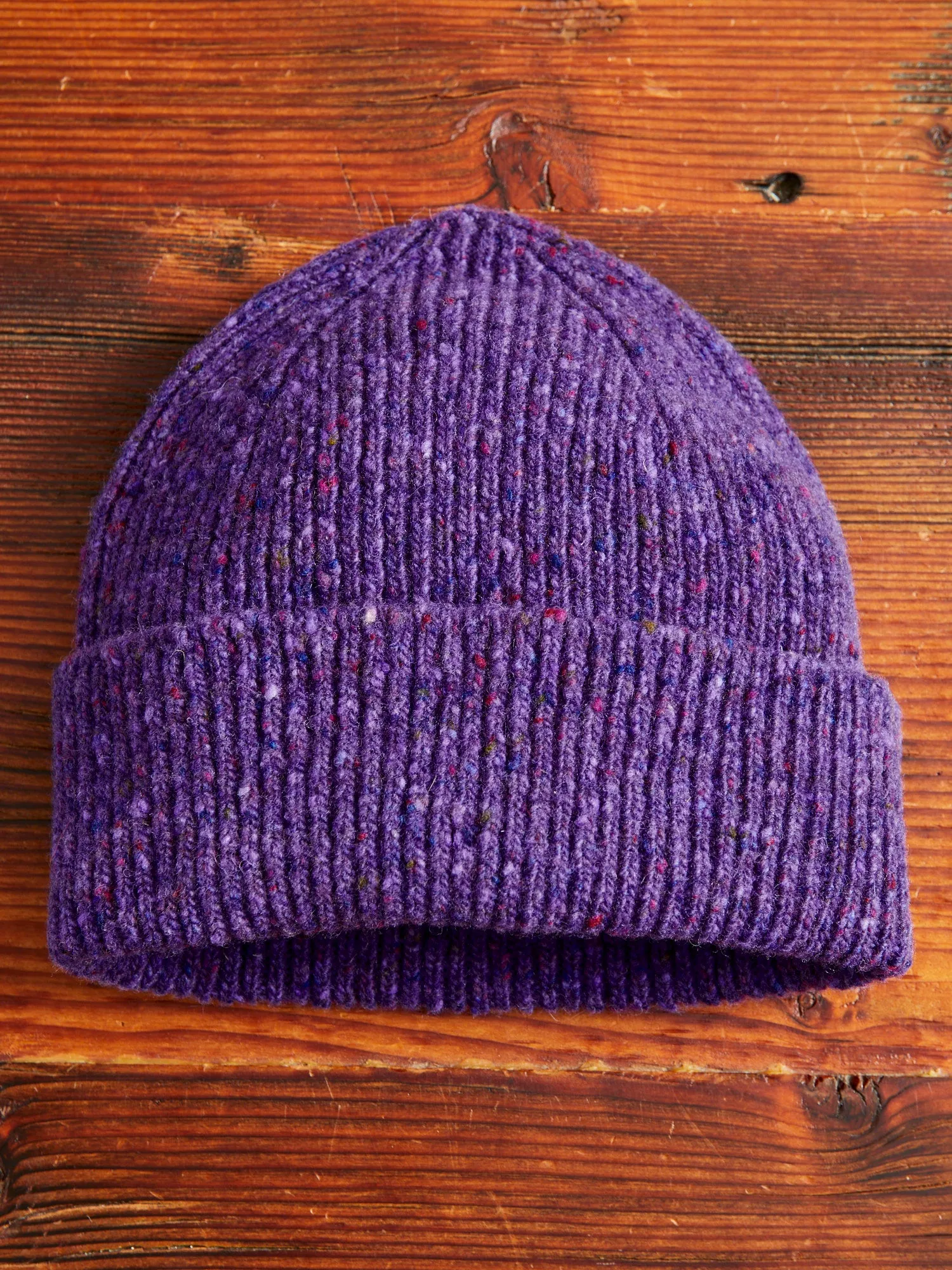 "Out of the Blue" Wool Beanie in Purple Dream