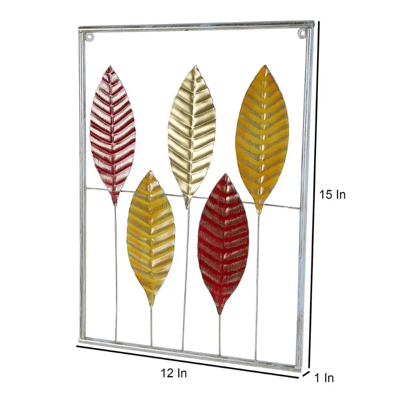 Rectangular Leaves Wall Decor | Set of 3