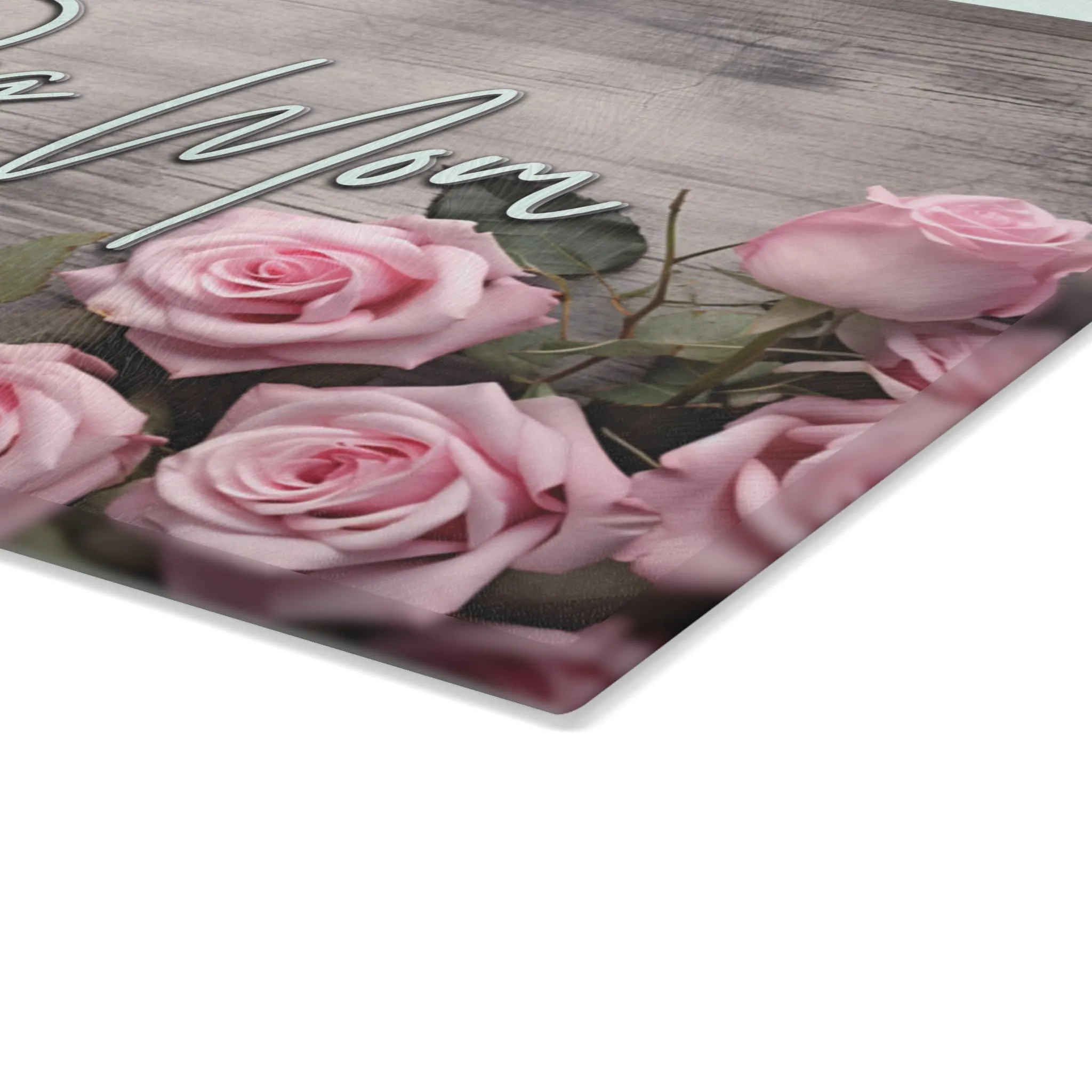 Rustic Rose DOG MOM Farmhouse Glass Cutting Board | Two Styles & Two Sizes