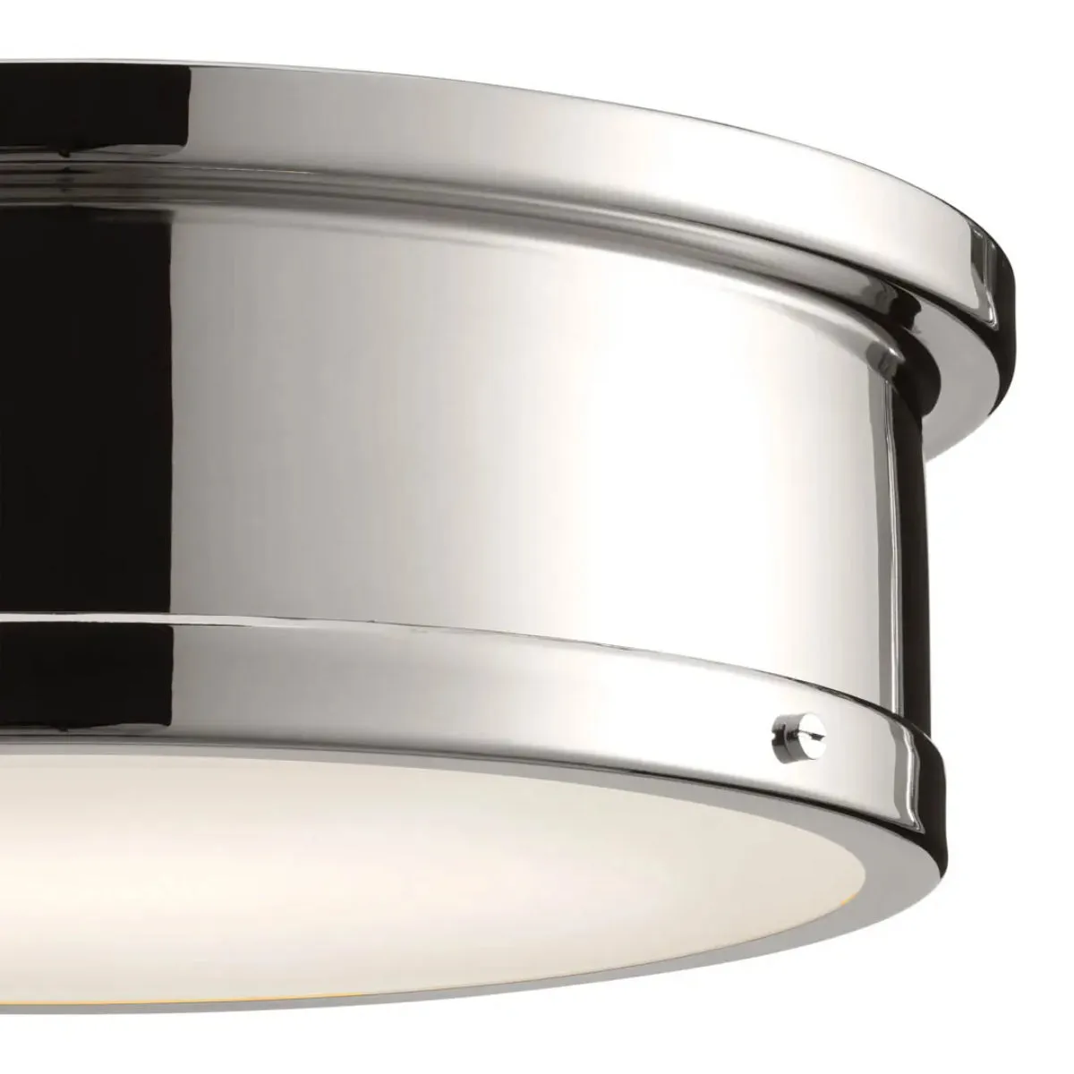 Serca 18" 3-Light Flush Mount Light, Polished Nickel Finish