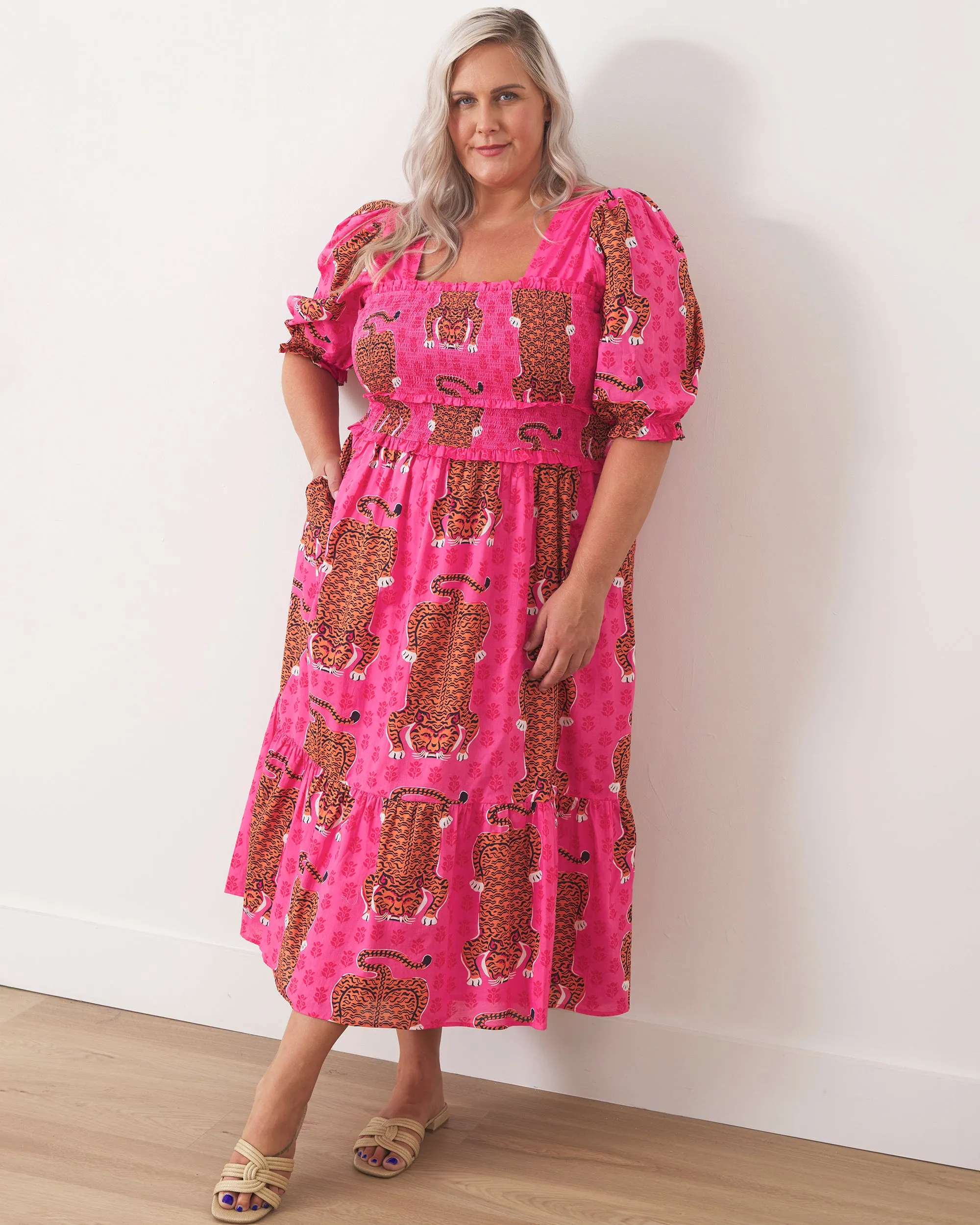 Siberian Stripes - Day Drifter Dress - Neon Rose