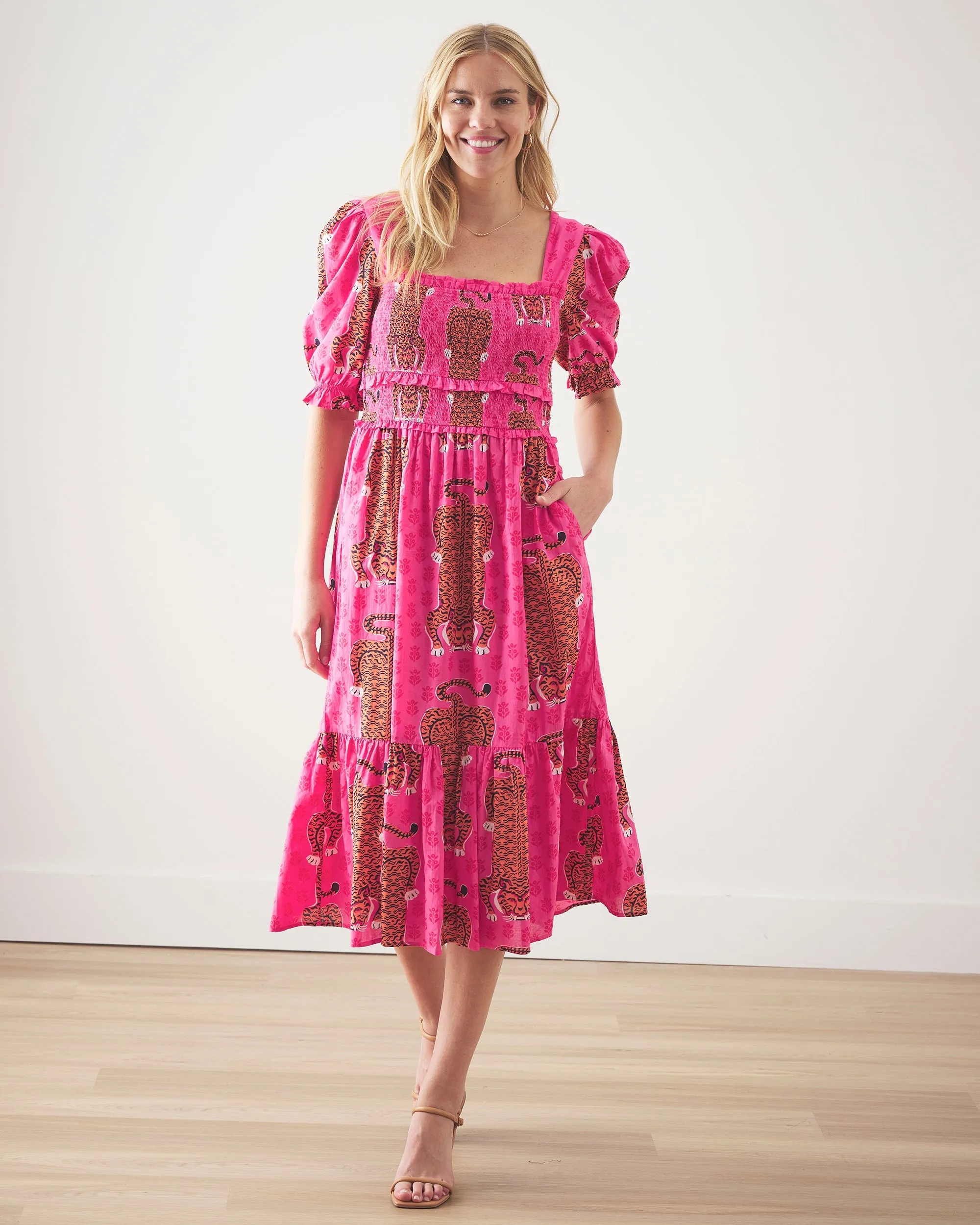 Siberian Stripes - Day Drifter Dress - Neon Rose