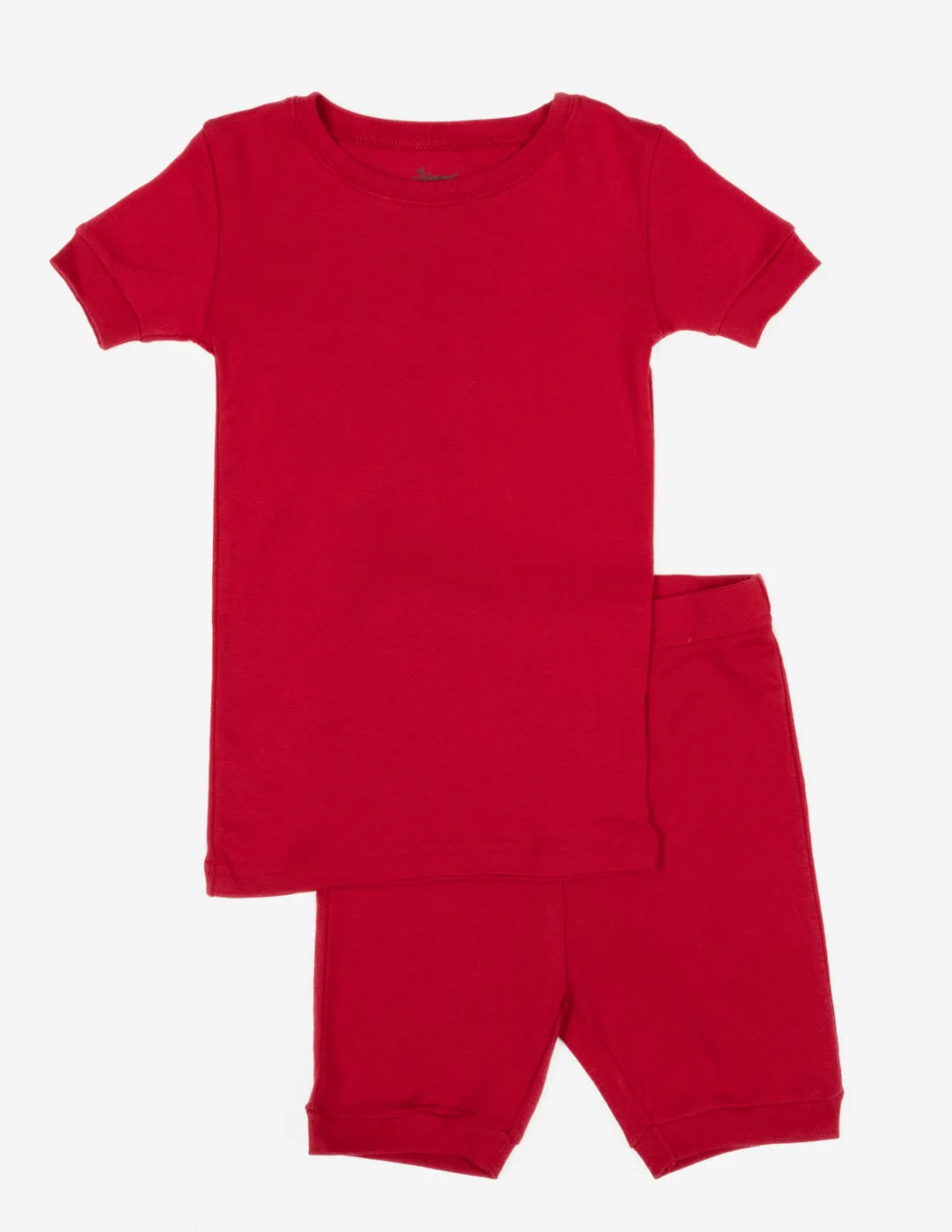 Solid Color Red Matching Family Pajama Set