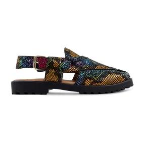 Svea - Men's Rainbow Printed Leather Sandal