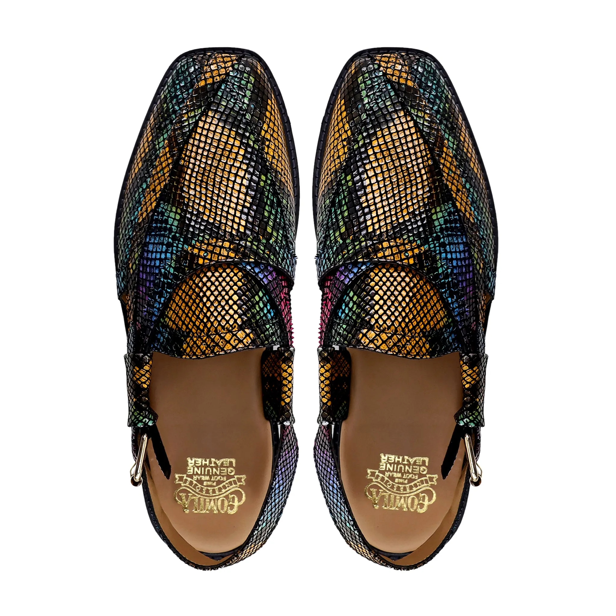 Svea - Men's Rainbow Printed Leather Sandal