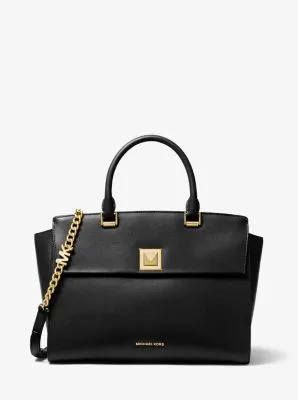 Sylvia Large Crossgrain Leather Satchel