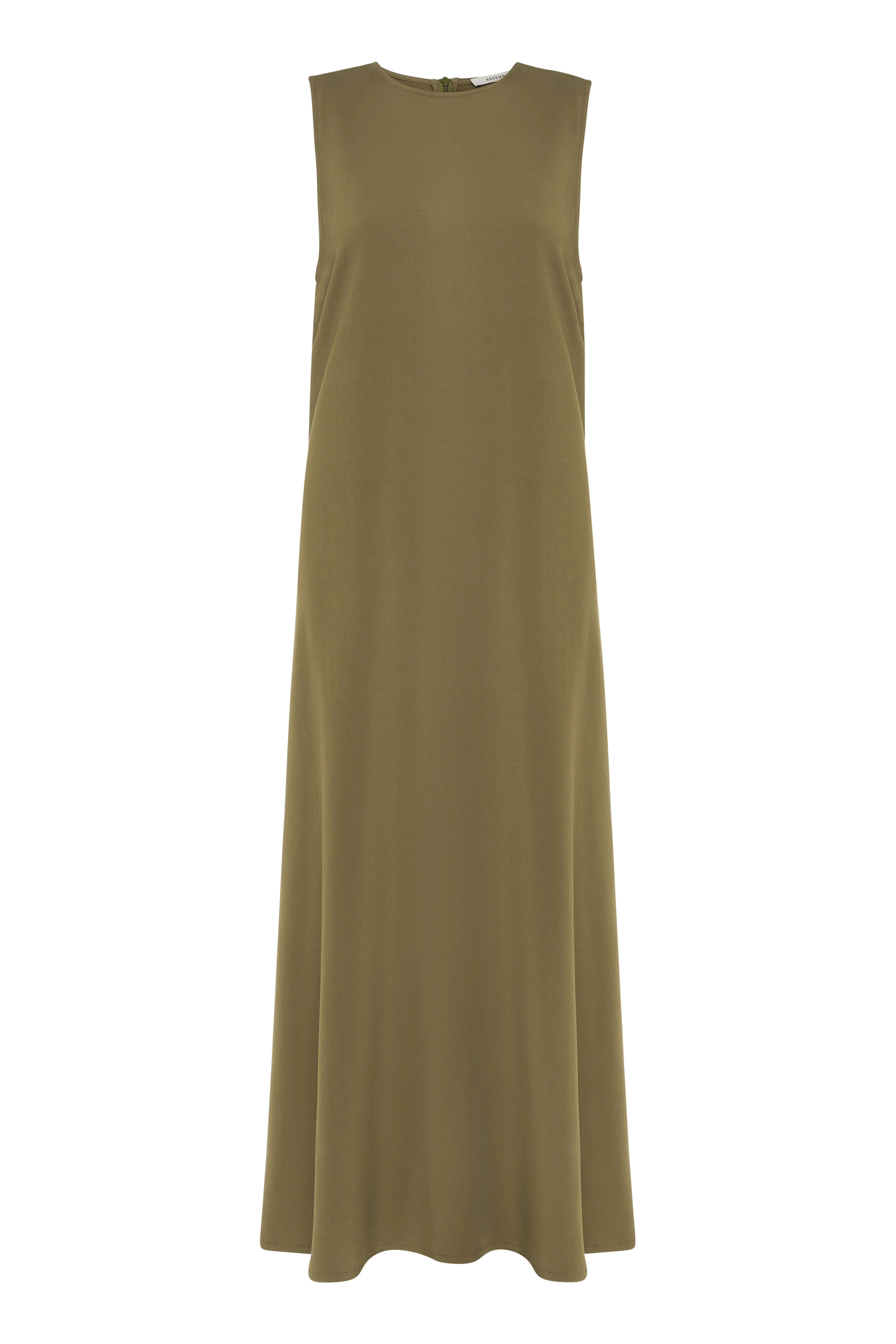 Tallin Khaki Viscose Crepe Dress