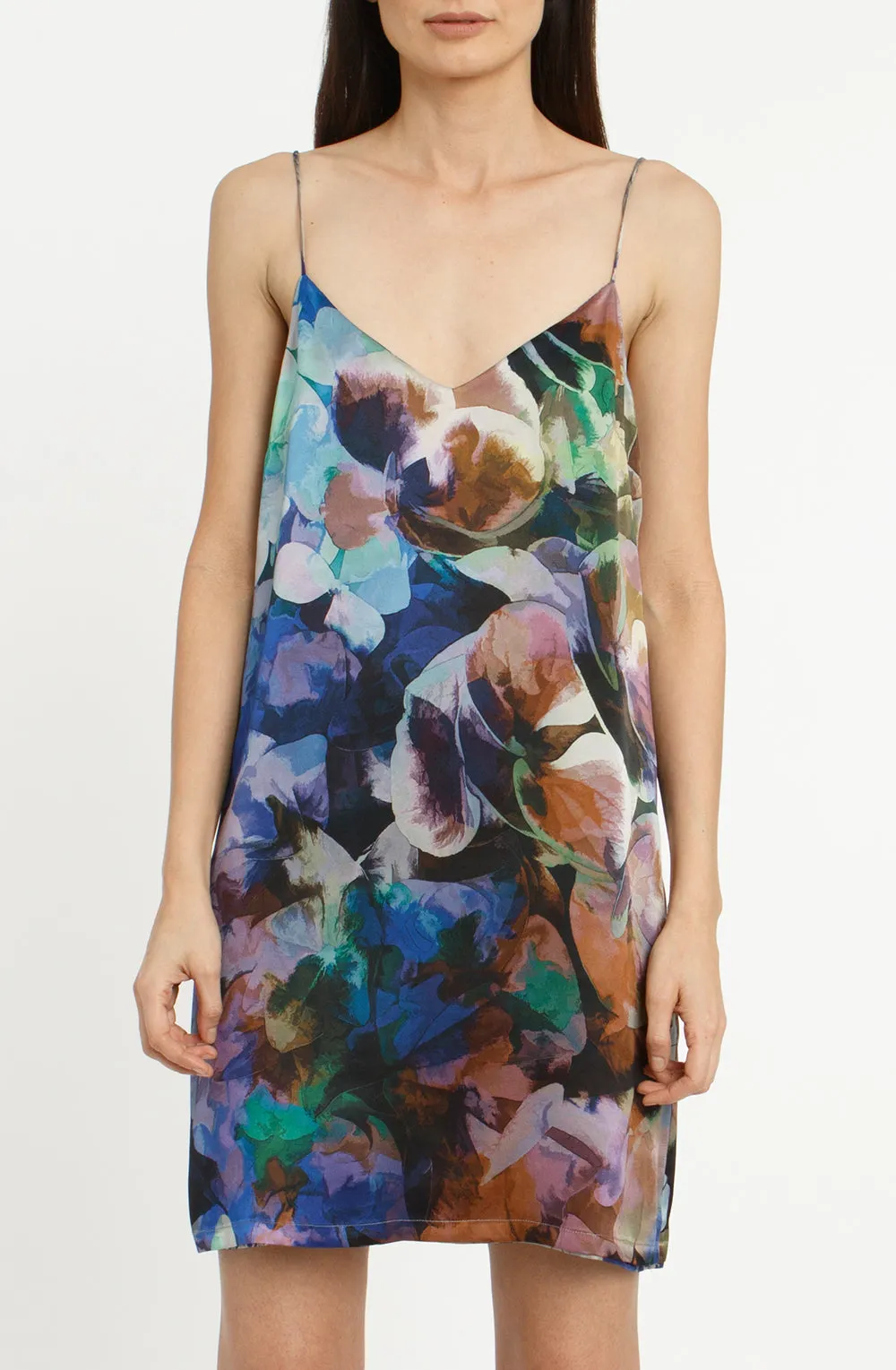 The Reversible Silk Slip   Floral Abyss | Venom Blue