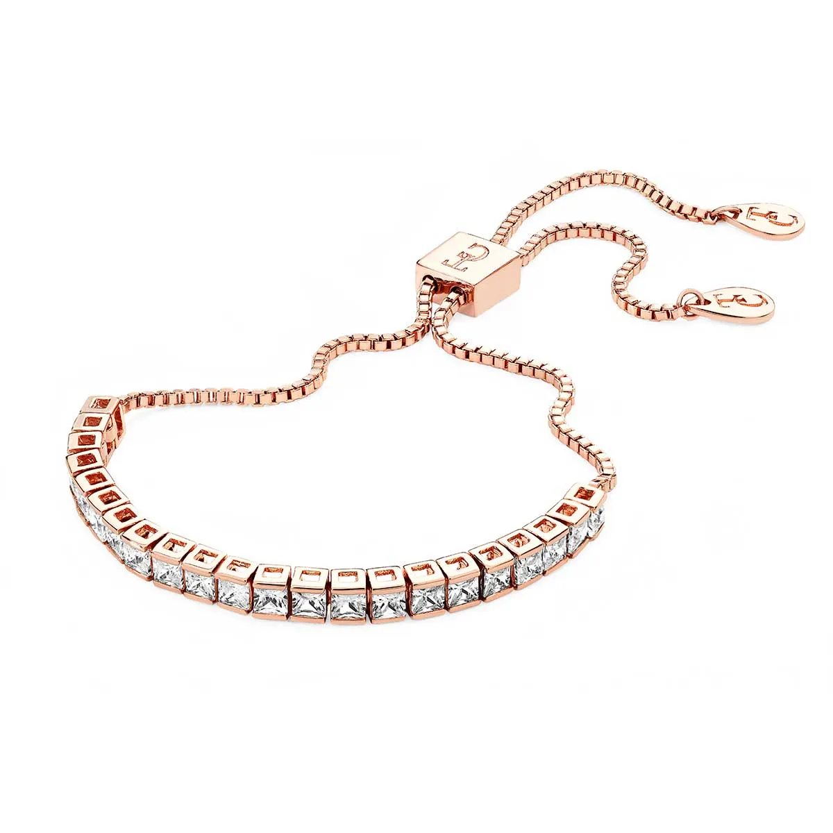 Tipperary Crystal Square Tennis Bracelet Rose Gold