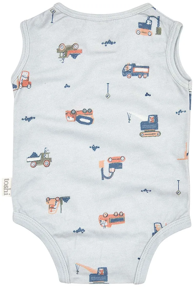 TOSHI ONESIE SINGLET LITTLE DIGGERS