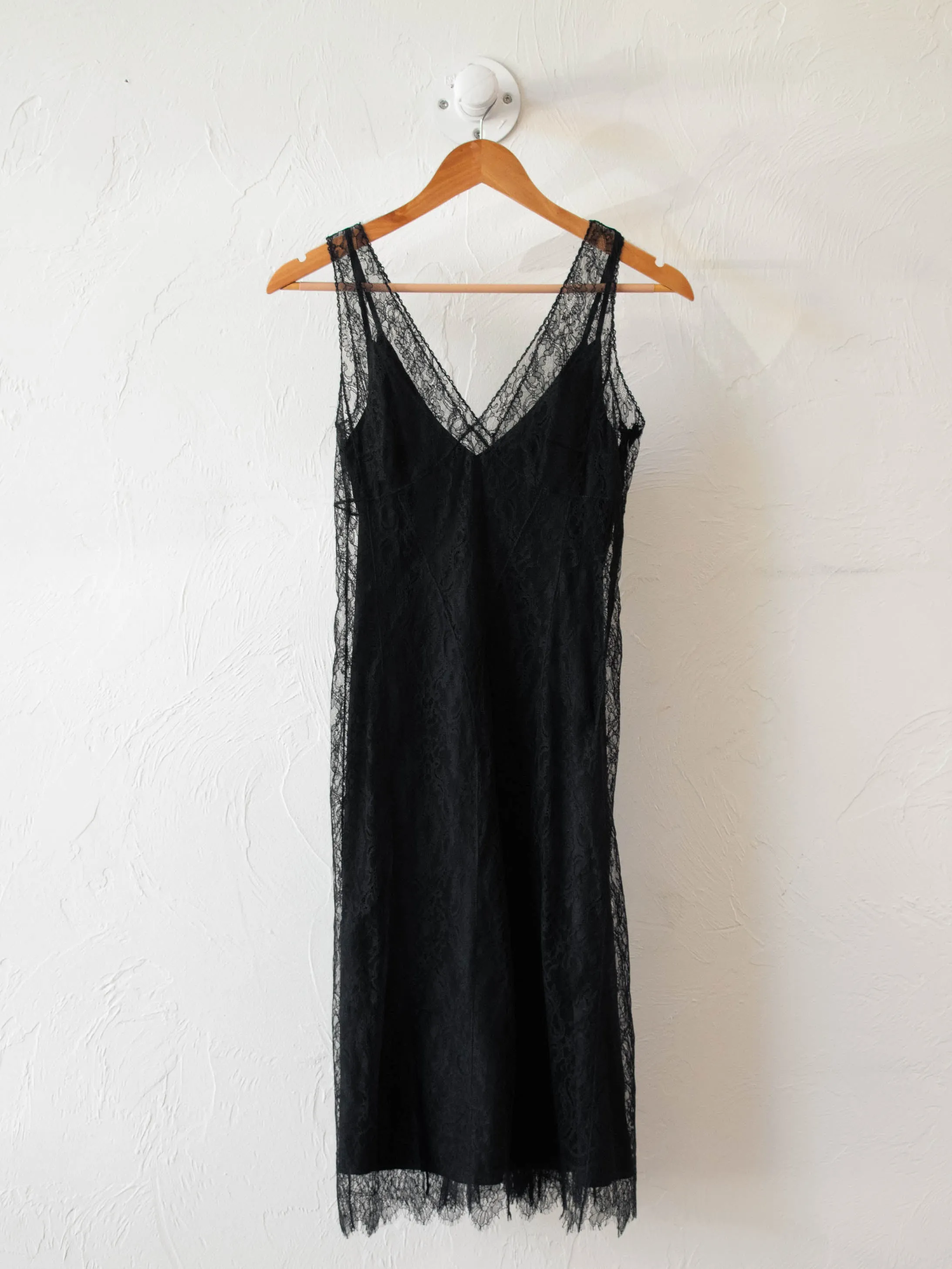 Vintage Max Mara Sleeveless Lace Little Black Dress S