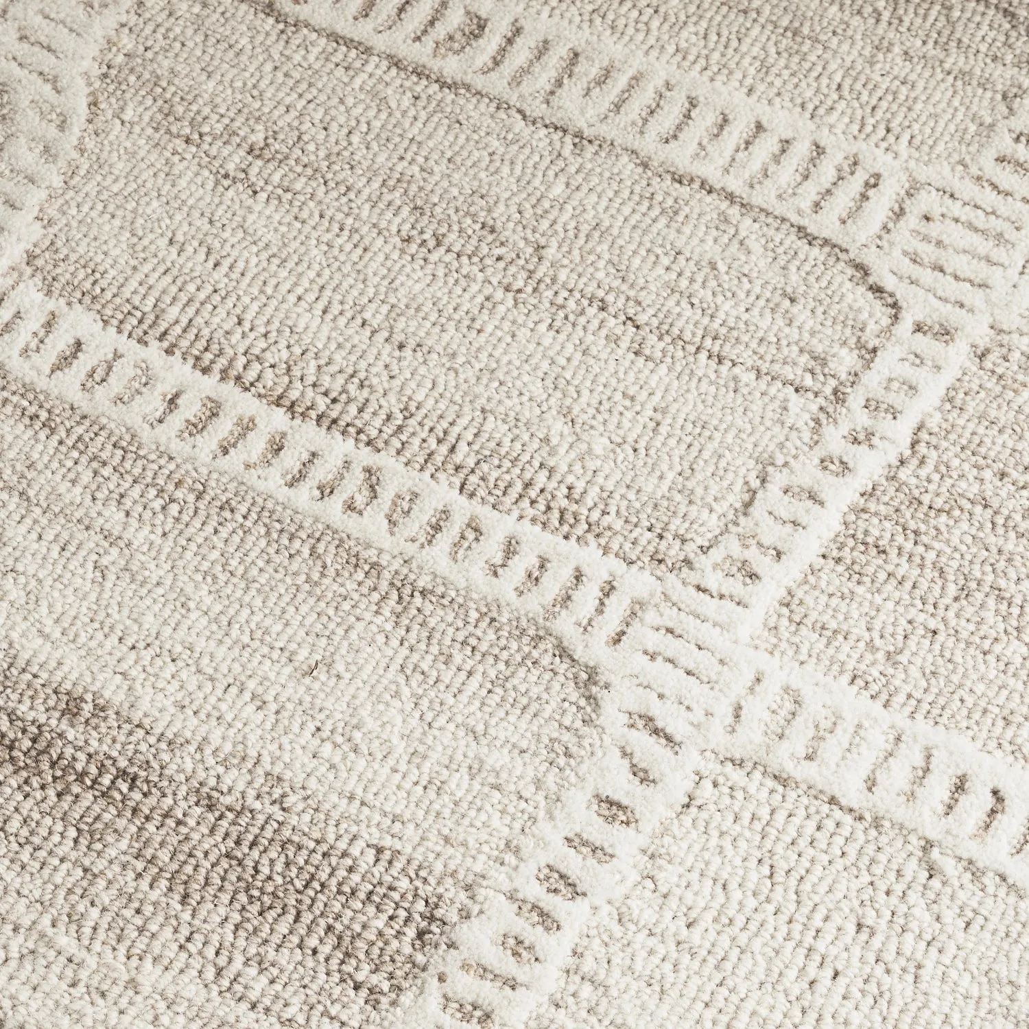 Wattle Ivory Beige Wool Rug