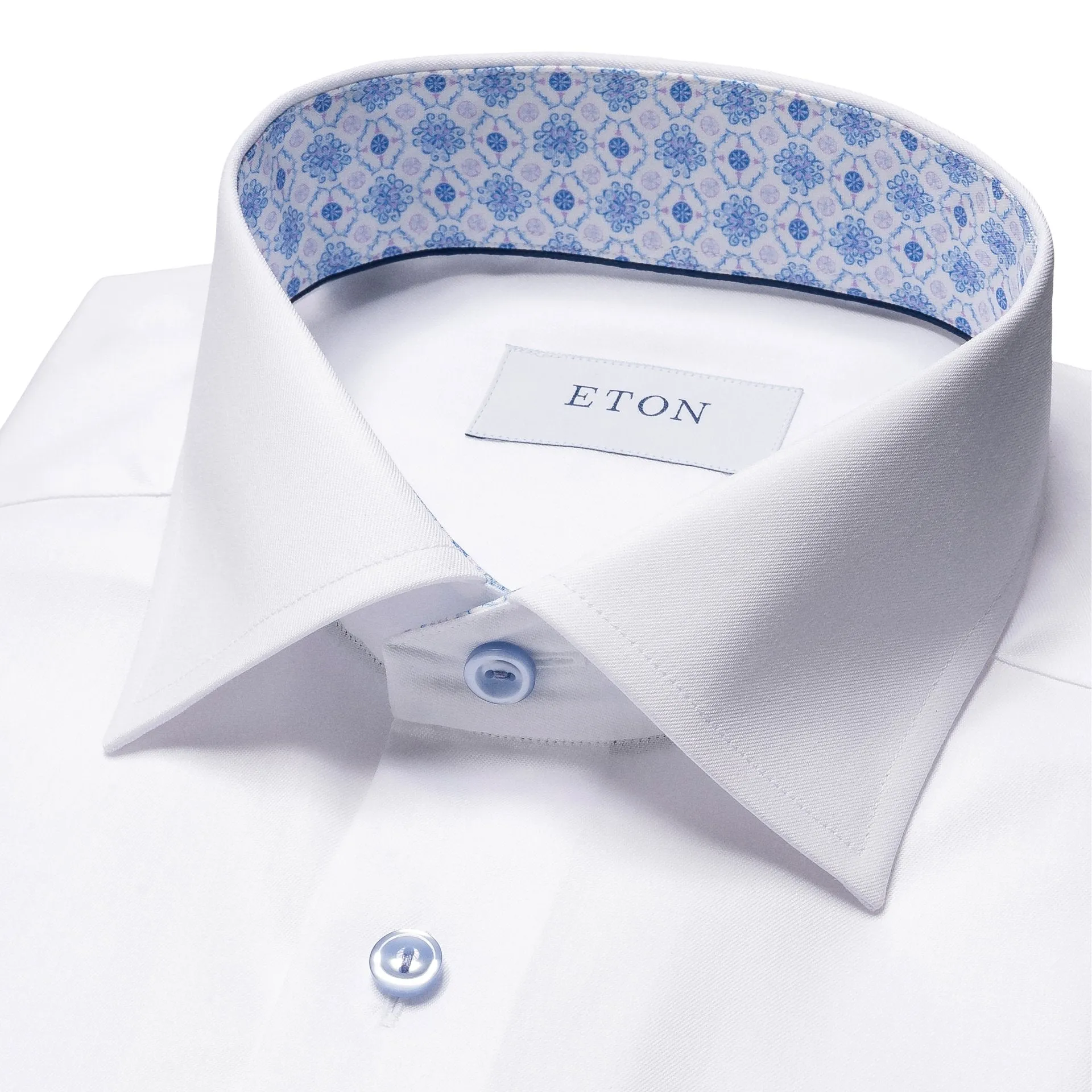 White Contrast Signature Twill Slim Fit Shirt