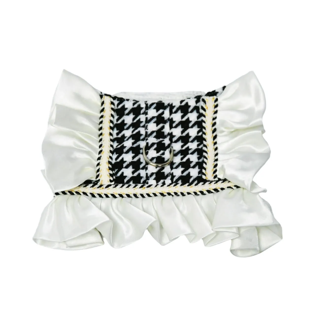 White Satin Peplum Pet Harness