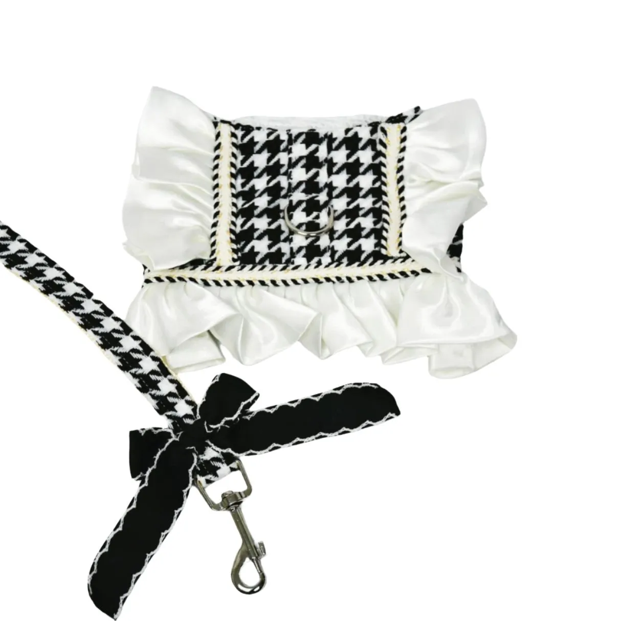 White Satin Peplum Pet Harness