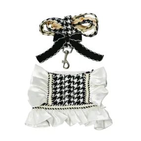 White Satin Peplum Pet Harness